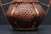大きな持ち手と籠目模様で華のある花カゴ DC8855 在庫1組