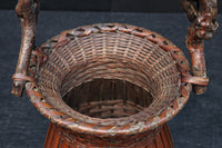 持ち手デザインが印象的な艶やかな色合いの花カゴ DC8857