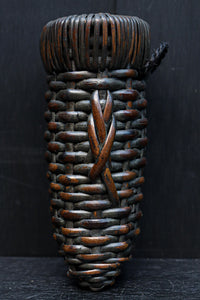 一輪挿しに!! 小型サイズの竹編み花カゴ DC8860 在庫1組