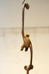 ススキ模様の花器をお猿さんが支える吊るし花器セット DC8862 在庫1個