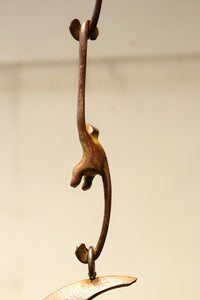 ススキ模様の花器をお猿さんが支える吊るし花器セット DC8862 在庫1個