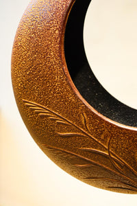 ススキ模様の花器をお猿さんが支える吊るし花器セット DC8862 在庫1個