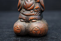 小型サイズ!! 朱に彩られた心和む表情が素敵な恵比須様と大黒様のセット DC8865 在庫2個1組