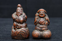 小型サイズ!! 朱に彩られた心和む表情が素敵な恵比須様と大黒様のセット DC8865 在庫2個1組
