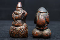 小型サイズ!! 朱に彩られた心和む表情が素敵な恵比須様と大黒様のセット DC8865 在庫2個1組