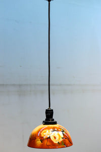 希少!! 鮮やかな美しい笠に薔薇の模様が描かれたノリタケの電笠 DC8874