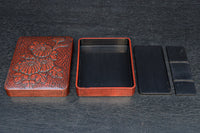 菊の花が美しく描かれた鎌倉彫の硯箱 DC8880