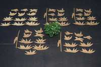 鳥と笹の葉のレリーフ彫刻10個セット DC8891c 在庫1組