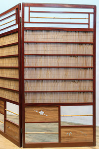 繊細な簾の造りをした風情のある大型サイズ衝立 DC8908