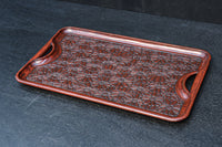 花模様を散りばめた風合い溢れる鎌倉彫の長手盆 DC8921