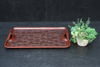 花模様を散りばめた風合い溢れる鎌倉彫の長手盆 DC8921