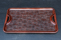 花模様を散りばめた風合い溢れる鎌倉彫の長手盆 DC8921