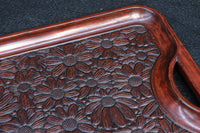 花模様を散りばめた風合い溢れる鎌倉彫の長手盆 DC8921