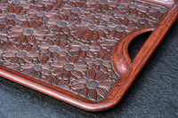 花模様を散りばめた風合い溢れる鎌倉彫の長手盆 DC8921