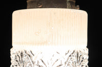 昭和レトロ!! 煌びやかなプレスガラス装飾が映える円柱型のブラケット DC8937