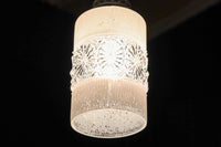 昭和レトロ!! 煌びやかなプレスガラス装飾が映える円柱型のブラケット DC8937