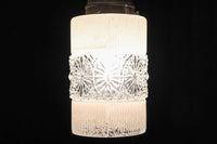 昭和レトロ!! 煌びやかなプレスガラス装飾が映える円柱型のブラケット DC8937