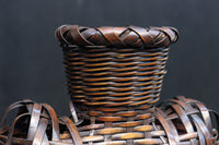 一輪挿しに!! 小型の壁掛け竹編み花カゴ DC8954