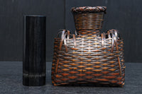 一輪挿しに!! 小型の壁掛け竹編み花カゴ DC8954