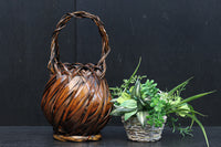 丸みをつけた竹編みが魅力の花カゴ DC8955