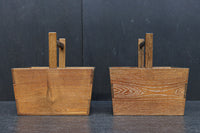 木地色の穏やかな杢目が魅力の持ち手付き炭入れ DC8958ab 在庫(a:1 b:1)個