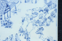 風景や植物の模様で味わいのある古伊万里の染付角皿 DC9268a-k 在庫(a:1 b:1商談中 c:0 d:1商談中 e:1商談中 f:1商談中 g:0 h:1 i:0 j:1 k:0)脚