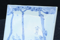 風景や植物の模様で味わいのある古伊万里の染付角皿 DC9268a-k 在庫(a:1 b:1商談中 c:0 d:1商談中 e:1商談中 f:1商談中 g:0 h:1 i:0 j:1 k:0)脚
