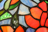 大きな花模様が素敵なステンドグラスのスタンドライト DC9824