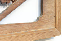 扇枠に椿と蓮と菊が描かれた華やかな彫刻欄間 E9959a 在庫1枚