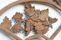 扇枠に椿と蓮と菊が描かれた華やかな彫刻欄間 E9959a 在庫1枚