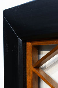 重厚な黒枠に組子模様が軽やかに浮かぶ欄間 EZ1364 在庫2枚