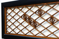 重厚な黒枠に組子模様が軽やかに浮かぶ欄間 EZ1364 在庫2枚