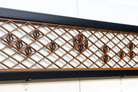 重厚な黒枠に組子模様が軽やかに浮かぶ欄間 EZ1364 在庫2枚