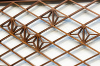 重厚な黒枠に組子模様が軽やかに浮かぶ欄間 EZ1364 在庫2枚