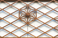 重厚な黒枠に組子模様が軽やかに浮かぶ欄間 EZ1364 在庫2枚