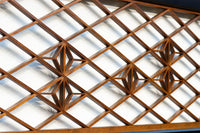 重厚な黒枠に組子模様が軽やかに浮かぶ欄間 EZ1364 在庫2枚