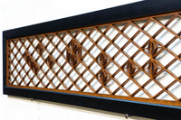 重厚な黒枠に組子模様が軽やかに浮かぶ欄間 EZ1364 在庫2枚