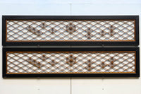 重厚な黒枠に組子模様が軽やかに浮かぶ欄間 EZ1364 在庫2枚