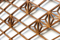 重厚な黒枠に組子模様が軽やかに浮かぶ欄間 EZ1364 在庫2枚