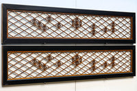 重厚な黒枠に組子模様が軽やかに浮かぶ欄間 EZ1364 在庫2枚