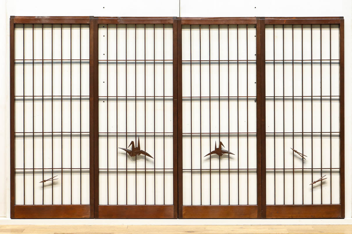 季節のおすすめ商品 古福庵【EZ1418 4枚1組 折り鶴と松葉を散らした 