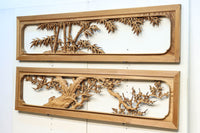 余白を残し上品に深彫りされた極上彫刻の欄間 EZ1628ab 在庫(a:0 b:1)枚