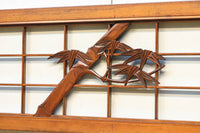 穏やかな色彩に竹の彫刻を添えた欄間 EZ1696 在庫1枚