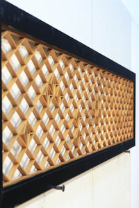 菱格子に組子模様が浮かぶ上品な欄間 EZ1703 在庫1枚