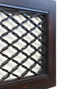 落ち着いた面持ちを松皮菱格子が華やかに飾る欄間 EZ1704 在庫1枚