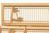 勇ましく凛々しさのある竹虎を描いた木地色の欄間・書院セット EZ1730 在庫5枚1組