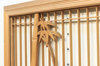 勇ましく凛々しさのある竹虎を描いた木地色の欄間・書院セット EZ1730 在庫5枚1組