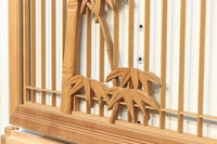 勇ましく凛々しさのある竹虎を描いた木地色の欄間・書院セット EZ1730 在庫5枚1組