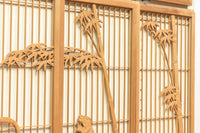 勇ましく凛々しさのある竹虎を描いた木地色の欄間・書院セット EZ1730 在庫5枚1組