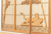 勇ましく凛々しさのある竹虎を描いた木地色の欄間・書院セット EZ1730 在庫5枚1組